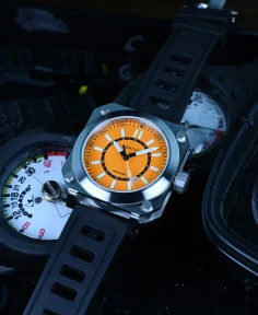 Aquatico Ironblock Tritium Orange Dial