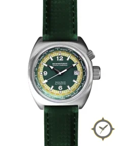 Bernhardt Watch Retro World Timer - Green Dial