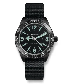 Wolbrook Skindiver WT Mecaquartz Green Lum & Black PVD