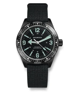 Wolbrook Skindiver WT Mecaquartz Green Lum & Black PVD