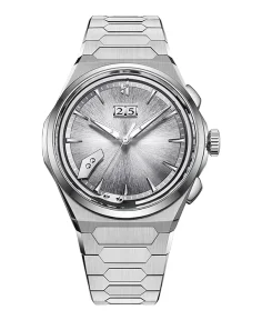 Lucky Harvey Sound Of Nature Hand-Engraved Brushed Dial Silver Titanium Chiming