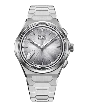 Lucky Harvey Sound Of Nature Hand-Engraved Brushed Dial Silver Titanium Chiming