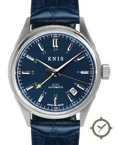 KNIS Kyoto Classic GMT Automatic Deep Blue Blue Leather Strap (KN008-BLBLLE)