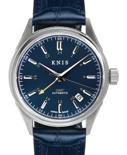 KNIS Kyoto Classic GMT Automatic Deep Blue Blue Leather Strap (KN008-BLBLLE)