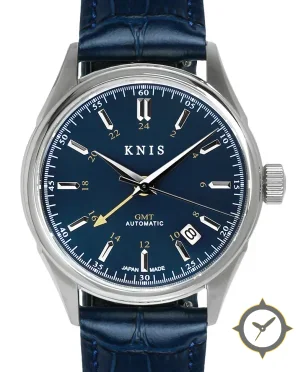 KNIS Kyoto Classic GMT Automatic Deep Blue Blue Leather Strap (KN008-BLBLLE)