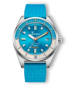 Squale Matic S Light Blue Mosaic Rubber