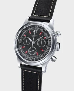 Time This REF. 2501GR2 1960S VINTAGE STYLE AUTOMATIC CHRONOGRAPH Ruby Index Obsidian Black