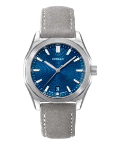Circula Watches Facet 38 Blue Suede Strap