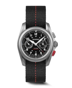 Boderry VOYAGER Chronograph Titanium Mechanical Field Watch, 100M Water Resistant Black