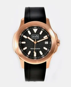 Scurfa Top Side Crew Rose Gold Black Dial