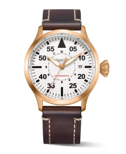 Aquatico Bronze Horizon Hawk White Full Lume Dial Automatic Pilot Watch