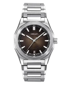 Circula Watches Facet 38 Brown Steel Strap with Extension Folding Clasp