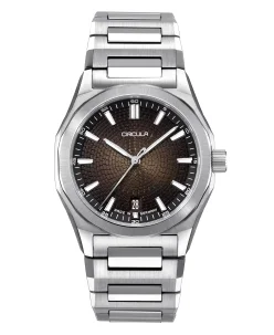 Circula Watches Facet 38 Brown Steel Strap with Extension Folding Clasp