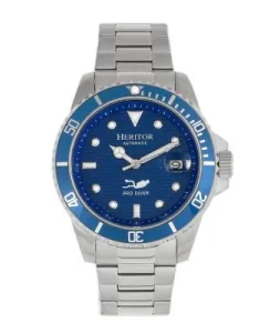 Heritor Watches Heritor Automatic Lucius Men's Watch w/Date Bracelet Silver/Blue