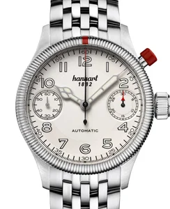 Hanhart PIONEER MonoScope silver, fluted bezel