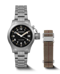 Boderry FALCON Canteen Titanium Solar-Powered Watch Field/Bracelet