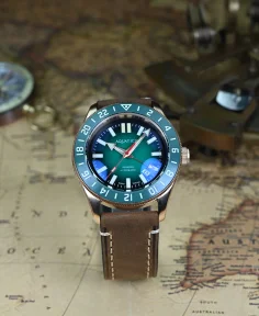 Aquatico Bronze Raider Tritium GMT Green Dial