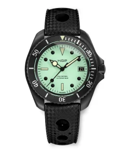 HGP Dive Watches Night Diver 200M Automatic Full-Lume & Black PVD Diving Watch