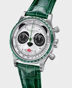 Time This Ref. 2502SS1-J Sichuan Panda Chronograph Natural Jadeite Bezel Special Edition