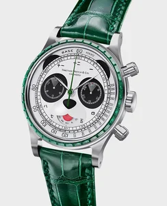 Time This Ref. 2502SS1-J Sichuan Panda Chronograph Natural Jadeite Bezel Special Edition