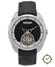 Heritor Automatic Roman Semi-Skeleton Leather-Band Watch