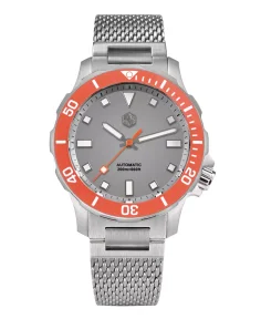San Martin SN085-B Grey Dial With Orange Bezel Insert