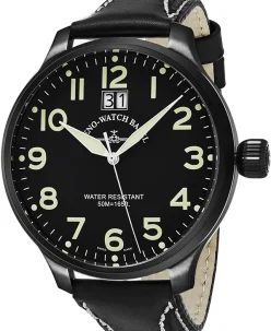 Zeno-Watch Basel Super Oversized pilot watch with big date, black
