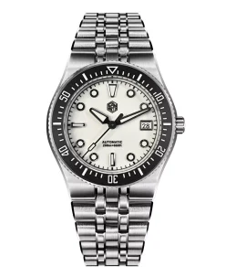 San Martin SN0148-GB2 White Dial Black Bezel Insert
