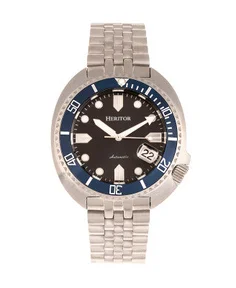 Heritor Watches Heritor Automatic Morrison Leather-Band Watch w/Date Bracelet Black/Blue
