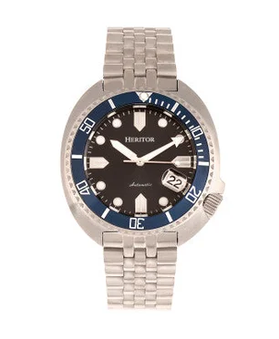 Heritor Watches Heritor Automatic Morrison Leather-Band Watch w/Date Bracelet Black/Blue