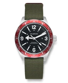Wolbrook Skindiver WT Mecaquartz Red, Black & Steel
