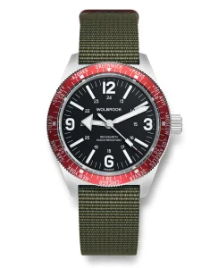 Wolbrook Skindiver WT Mecaquartz Red, Black & Steel