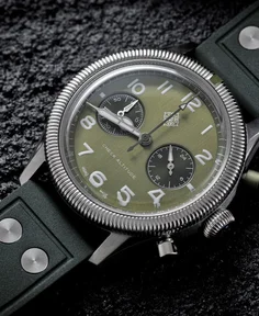 Ixdao Green Pilot Chronograph Stainless Steel Mecha-Quartz