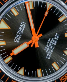 Cincinnati Watch Company Desk Diver Professional Dive Watch Black & Orange