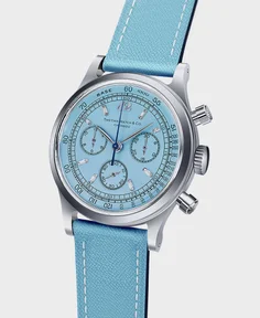 Time This REF. 2501SD3 1960S VINTAGE STYLE CHRONOGRAPH Diamond Index Sky Blue