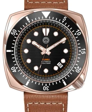 MMI Watches DUMBO 500M DIVE WATCH BRONZE CUSN8 NH35 "LEATHER PACKAGE" DB1NHC