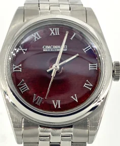 Cincinnati Watch Company Rust Red Enamel over Hammered Finish