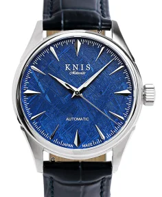 KNIS Kyoto Meteorite Dial Automatic Silver Blue Blue Leather Strap (KN001-MTBLLE)