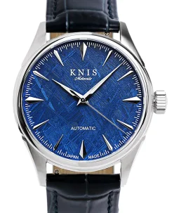KNIS Kyoto Meteorite Dial Automatic Silver Blue Blue Leather Strap (KN001-MTBLLE)
