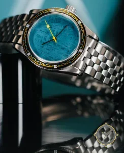 Haven Watch Co. Blue Meteorite, Solid Gold Hands