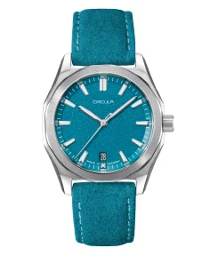 Circula Watches Facet 38 Turquoise- Suede Strap