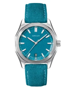 Circula Watches Facet 38 Turquoise- Suede Strap