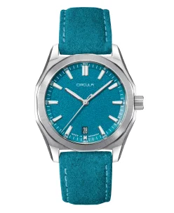 Circula Watches Facet 38 Turquoise- Suede Strap