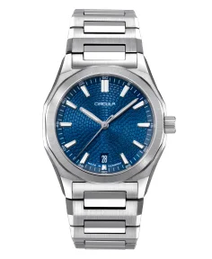 Circula Watches Facet 38 Blue Steel Strap with Extension Folding Clasp