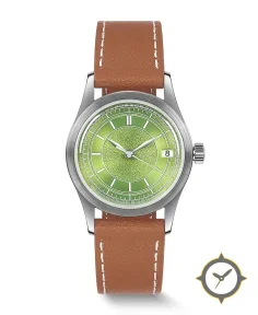 Boderry HOU 80-Hour Power Reserve Vintage Automatic Watch Avocado Green