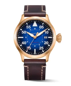 Aquatico Bronze Horizon Hawk Gradient Blue Dial Automatic Pilot Watch
