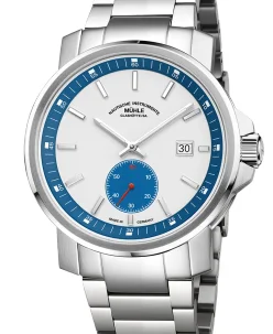Mühle Glashütte 29er Big Small Second in stone white with bracelet
