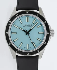 HALIOS SEAFORTH IV Pastel Blue Rotating Bezel 12-hour Titanium Rubber Strap Only