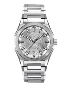 Circula Watches Facet 38 Guilloche LE Steel Strap with Butterfly Clasp