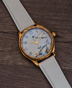 Wicked Watch Co. Anniversary Flieger Mokume Gane & White Marble